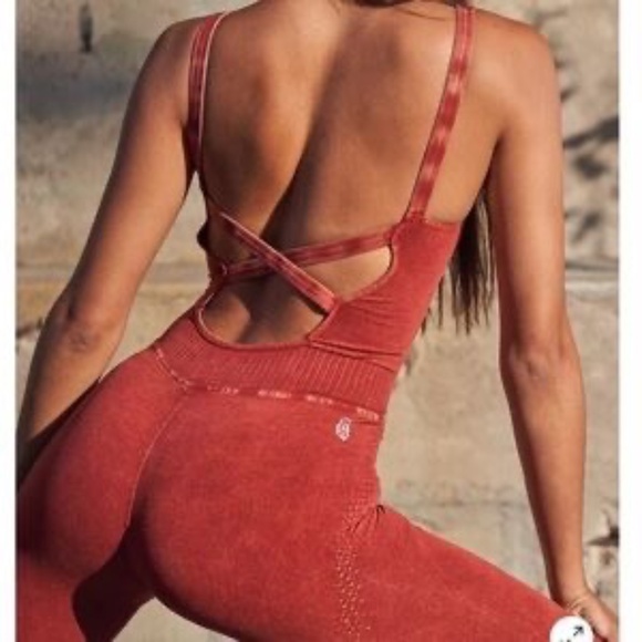 Red Free People Movement Good Karma Onesie - Picture 7 of 14